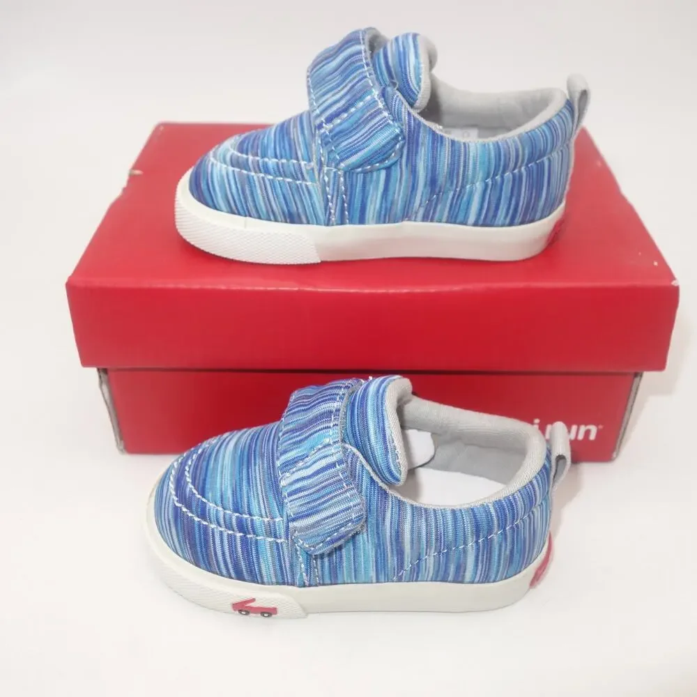 New See Kai Run Wyatt Blue Jersey Machine Washable Shoes Baby Toddler 4